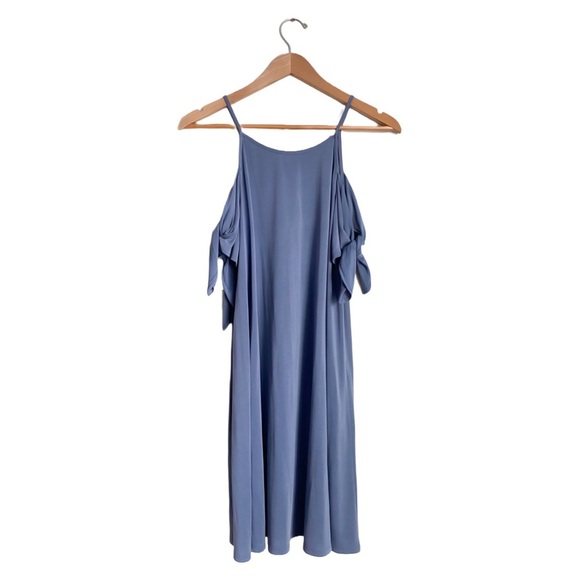 AQUA Cold Shoulder Modal Jersey Knit Soft Tee Dress Skater Fit & Flare Aline S - Picture 2 of 8
